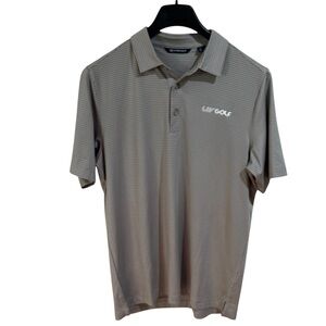 LIV Golf- Cutter & Buck Men's Gray Striped Polo - Medium
